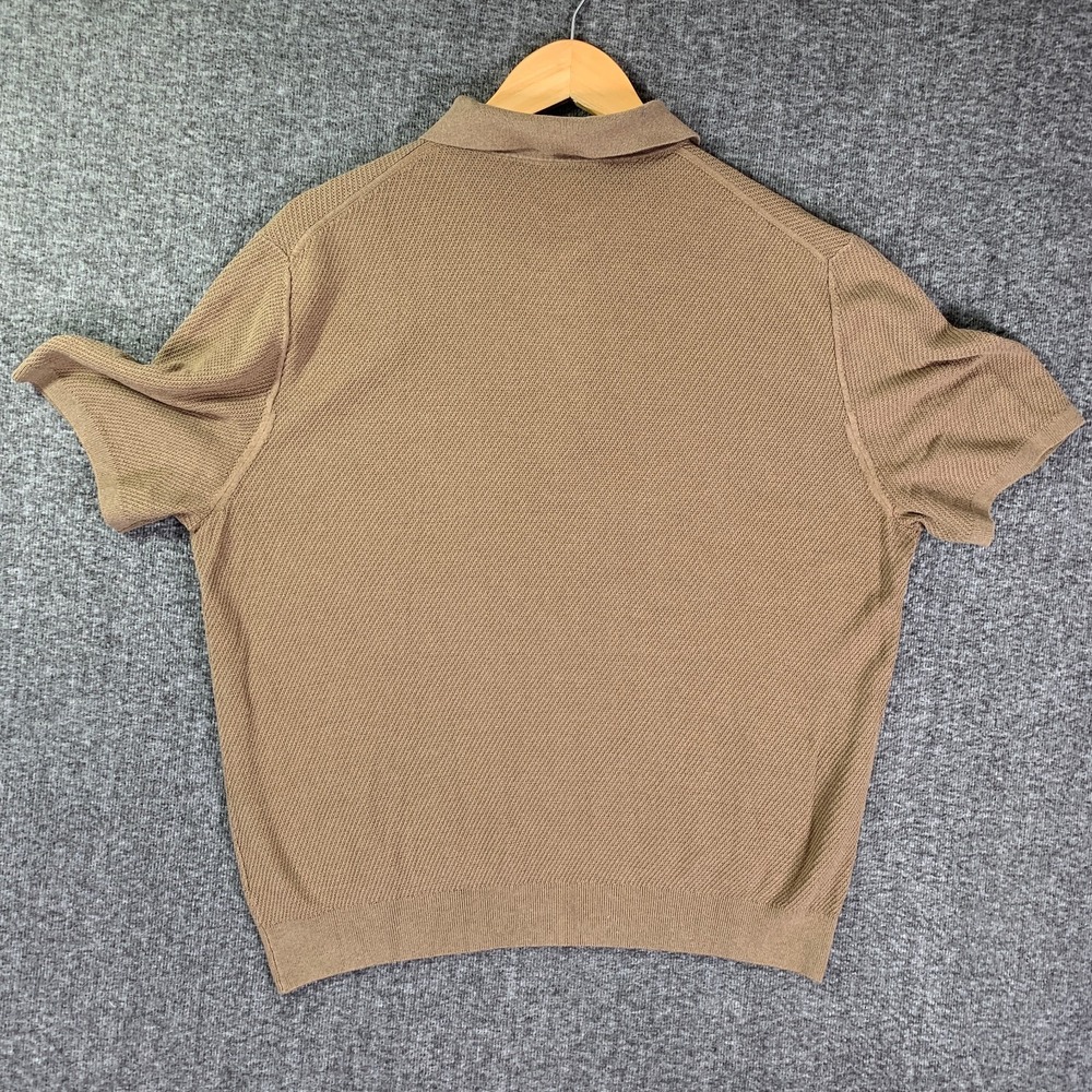 Reiss Knit Polo Men 2XL Brown Short Sleeve Old Money Casual Preppy - Picture 6 of 10